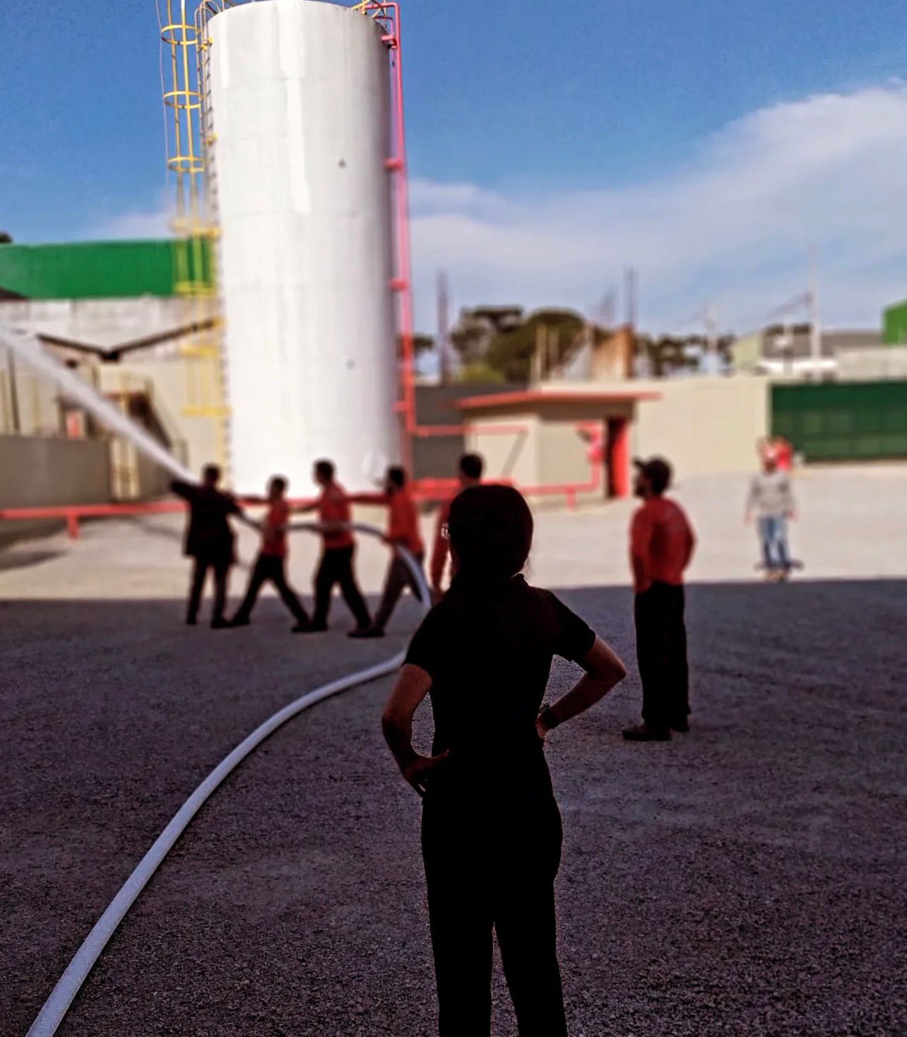 Treinamento em campo com equipe